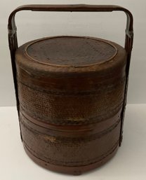 B. Vintage Asian Style Woven Stacking Wedding Basket