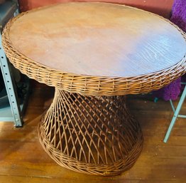 Vintage Wicker Side Table