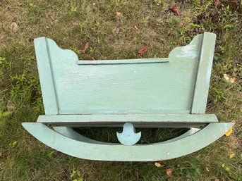 Sweet Doll Cradle Vintage Green