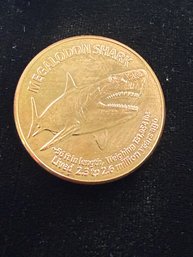 One AVDP Ounce .999 Fine Copper Round Megalodon