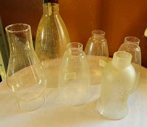 Lot Of Vintage Glass Hurricane Shades