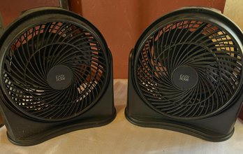 Pair Of Easy Home Small Black Fans