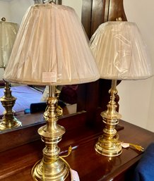 Very Nice Matching Pair Of Brass Lamps - Lamps Only