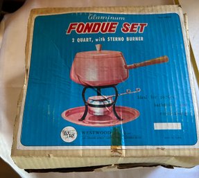 Fondue Set In Original Box - 2 Quart Pot With Sterno Burner
