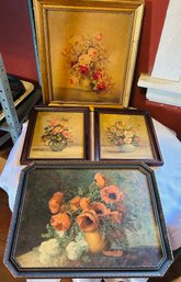 Lot Of Vintage Floral Wall Art