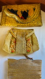 Lot Of Three Vintage Woven Bags