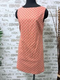 Gap Sleeveless Geometric Print Fitted Style Dress With Red & Yellow Diamond Pattern Size 8