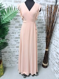 Lulus Light Pink Flutter Sleeve Maxi Dress Size Small