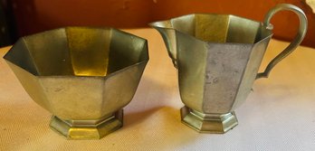Gorham Pewter Creamer And Sugar