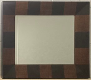 Parquet Style Large Beveled Edge Hanging Mirror