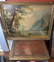 Large Vintage Landscape Reproduction Painting Print Framed