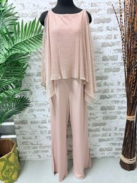 Blush Pink Shimmer Jumpsuit By Glamour Nights Egypt Size 14