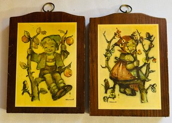 Pair Of Small Hummel Wall Art Plaques