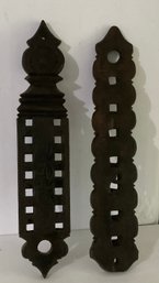 Antique Wooden Carved Utensil Holders, Hanging Spoon Stands