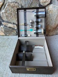 Vintage Leather Case Portable Bar Kit