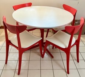 Vintage MCM Simmons Limited Central Pedestal Kitchen Table And Chairs