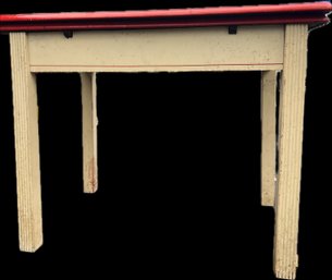 Vintage Kitchen Table With Red Accents