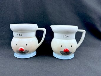 Pair Of Vintage Ceramic '1 Cup' Pitchers