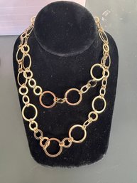 Gold-tone Daisy Fuentes Multi-strand Necklace With Various Size Oval Links