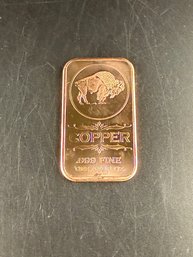 One AVDP Ounce .999 Fine Copper Bar