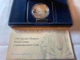 1995 Special Olympics World Games Commemorative Silver Coin 90% Silver