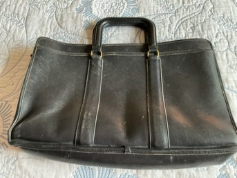Coach Black Leather Briefcase Bag