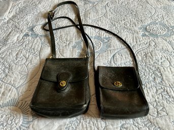 2 Coach Black Leather Crossbody Bags Purses