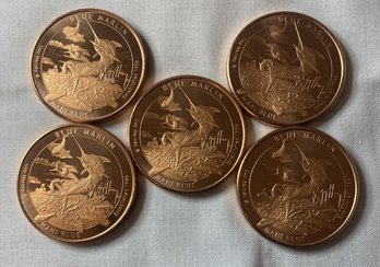 5 - 1 ADVP Oz Copper Rounds 2015 Guy Harvey Blue Marlin Mahi Blue