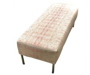 Upholstered Coffee Table / Ottoman/ Bench With Brass Legs