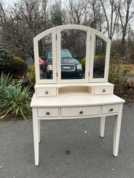 Youth 2-pc.Vanity Desk And Tri-View Mirror Hutch