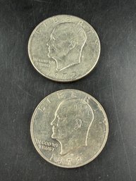 Lot Of 2 Eisenhower Dollars 1972, 1972-D