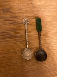 Two Vintage Sterling Silver Mexico Spoons