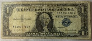 1957 Series B $1 Dollar Silver Certificate Note Blue Seal