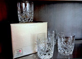 Vintage Lenox Full Crystal Charleston Double Old Fashioned Glasses W/ Box - Box 1 0f 3