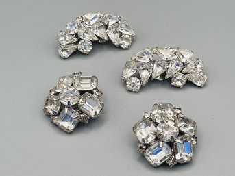 2 Pair Vintage Crystal Earrings - RH3