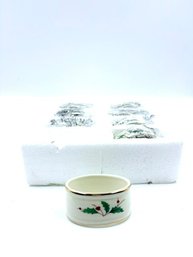 New In Package - Lenox Holiday Napkin Rings - Set Of 8