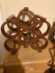 Mid Century Teak Wine Rack