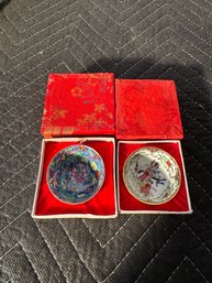 Set Of 2 Mini Oriental Porcelain Dishes