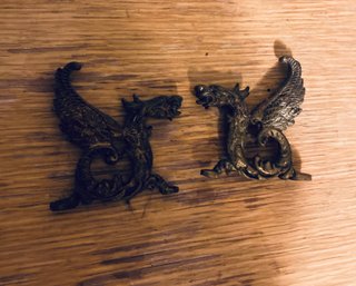 Vintage Metal Brass? Dragon Figures