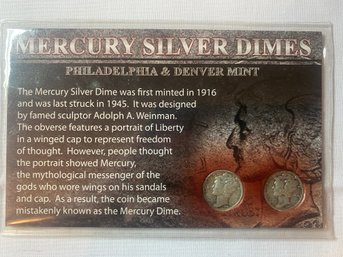 Mercury Silver Dimes 1941 P And 1945 D