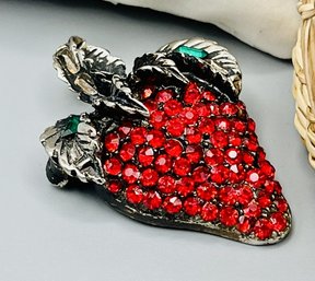 Vintage Pell Signed Strawberry Brooch/Pin