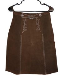 Genuine Leather Suede Skirt - Size 40