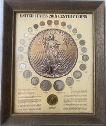 Vintage 1972 UNITED STATES 20th Century Coins Framed