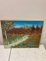 Oil Painting Fields And Mountains