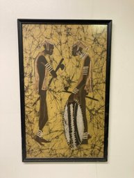 Signed African Art Work Mid Century