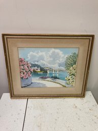 Mary Zuill Watercolor Painting Water And Boats