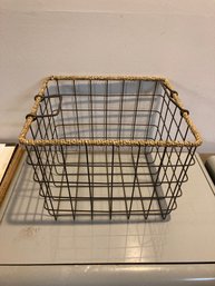 Vintage Metal Wire Basket With Handles