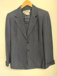 Gray/blue Carlisle Blazer And Skirt With A Textured Pattern