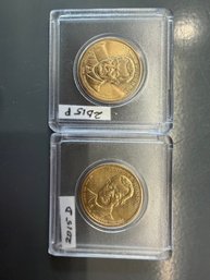 Lyndon B Johnson Two Gold $1 Coins