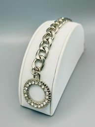 Vintage Cuban Link Crystal Toggle Bracelet